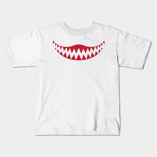 scary teeth face mask Kids T-Shirt by PIIZ